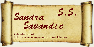 Sandra Savandić vizit kartica
